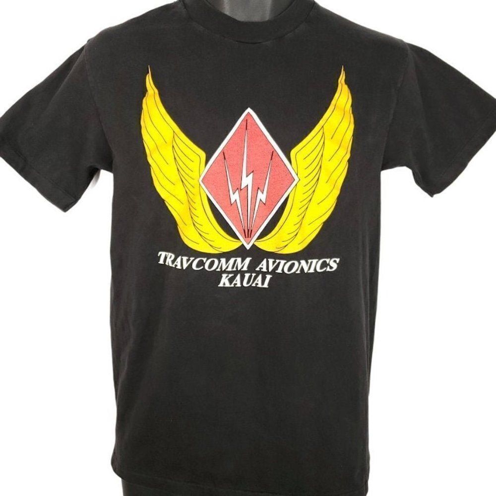 Travcomm Avionics Kauai T Shirt Vintage 80s Aircraft Radio Made In USA Medium